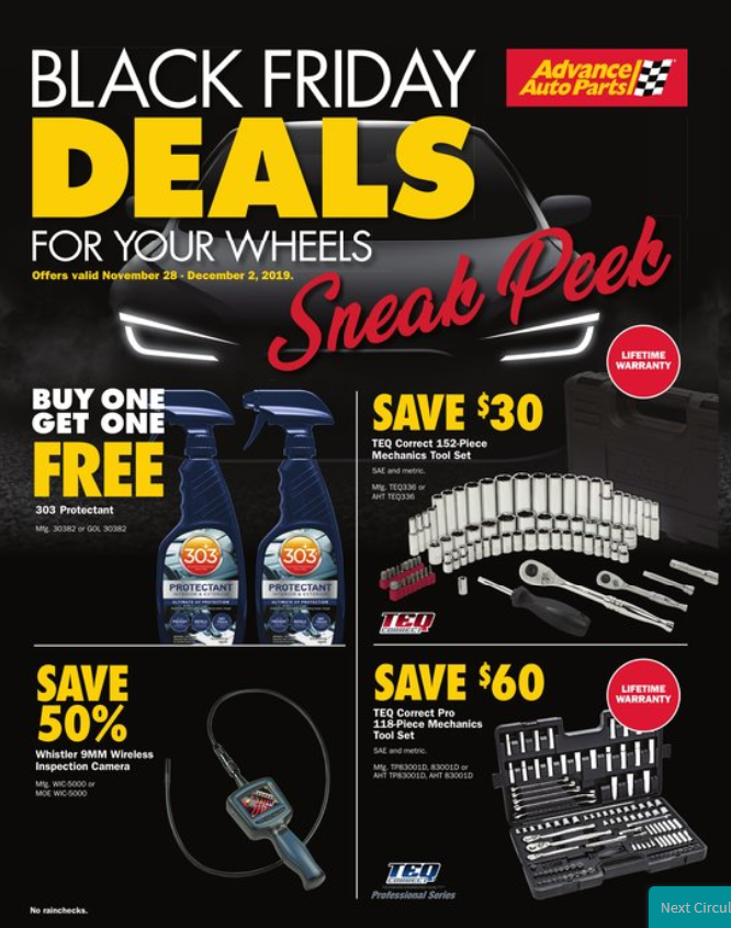 Advance Auto Parts 2019 Black Friday Ad Page 1