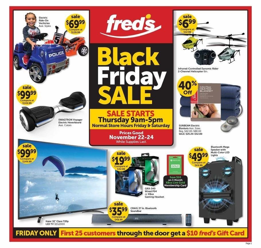 Fred's Pharmacy 2018 Black Friday Ad Page 1