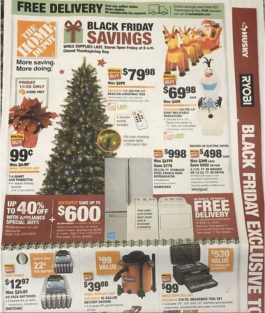 Home Depot 2019 Black Friday Ad | Frugal Buzz