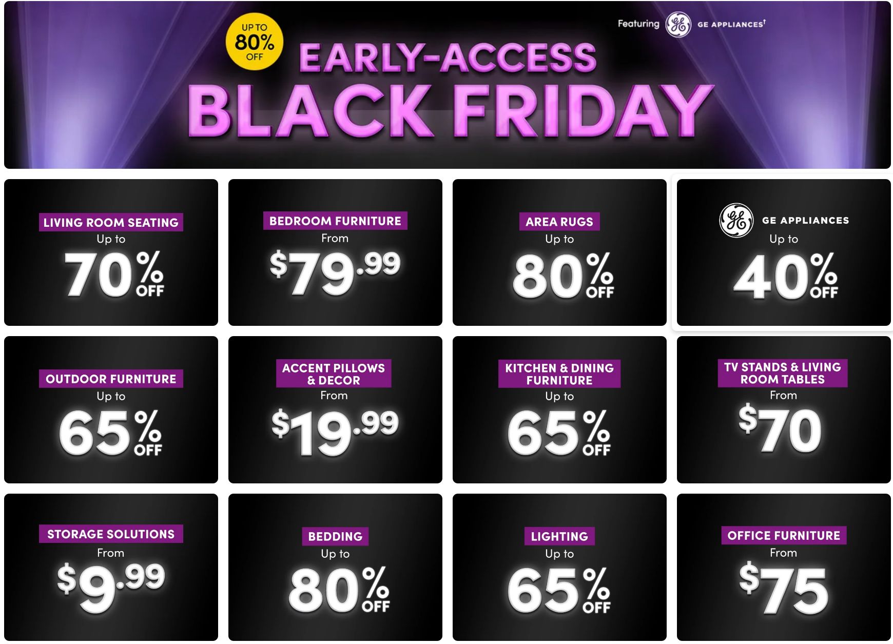 Wayfair 2020 Black Friday Ad Page 1