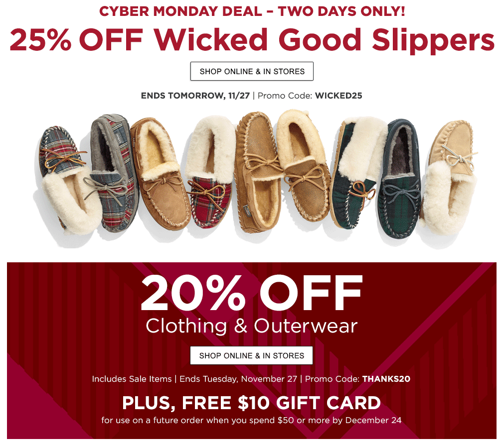 LL Bean 2018 Cyber Monday Ad