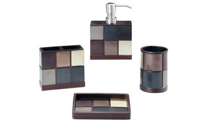 Grand Luxe Oxford Bath Accessory 4-piece Set