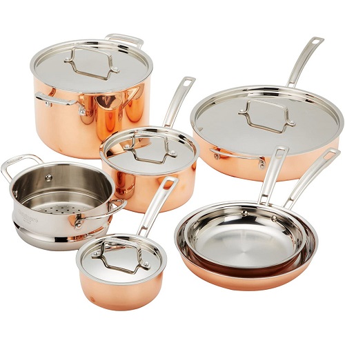 Cuisinart CTP-11AM Copper Tri-Ply Stainless Steel 11pc Cookware Set