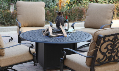 Darlee Santa Barbara 4-Person Cast Aluminum Patio Deep Seating Set