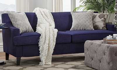 Inspire Q Winslow Linen Fabric Modern Sofa