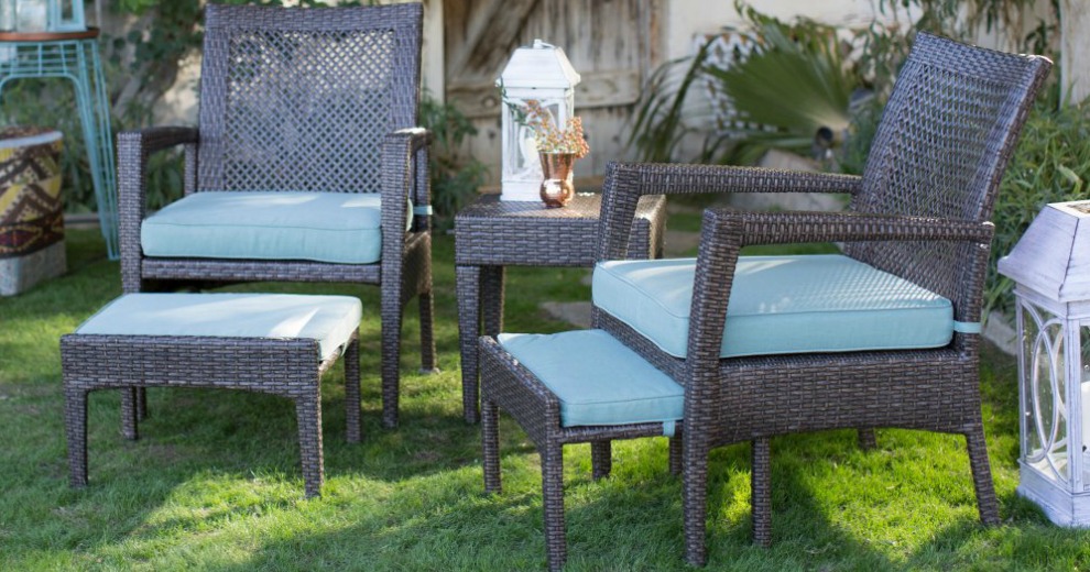 Coral Coast Brisbane 5pc Wicker Patio Chat Set