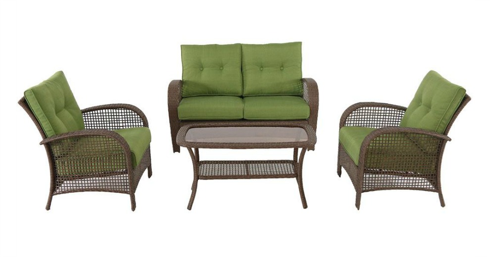 Hanover Kokomo 4-Piece Wicker Patio Seating Set