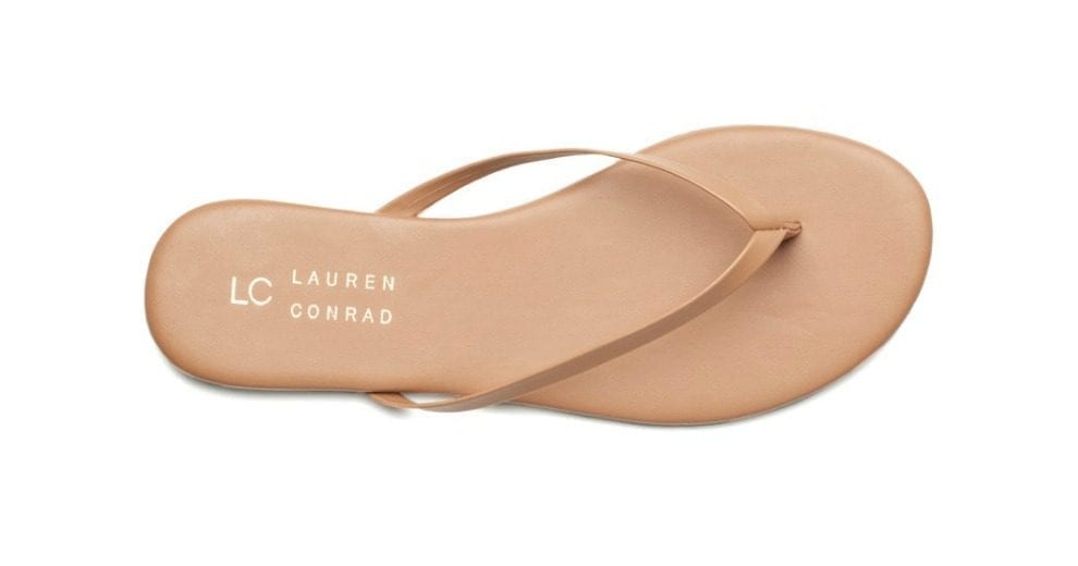 lauren conrad flip flops tan