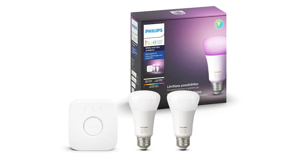 Philips Hue A19 LED Smart Light Bulb Starter Kit