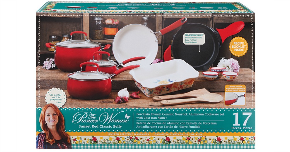 The Pioneer Woman Fiona Floral 17pc Cookware Set (2018 Black Friday Deal)