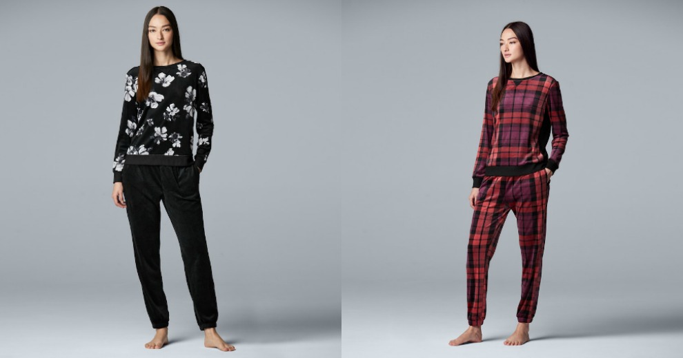 Simply Vera Vera Wang Velour Jogger Pajama Set