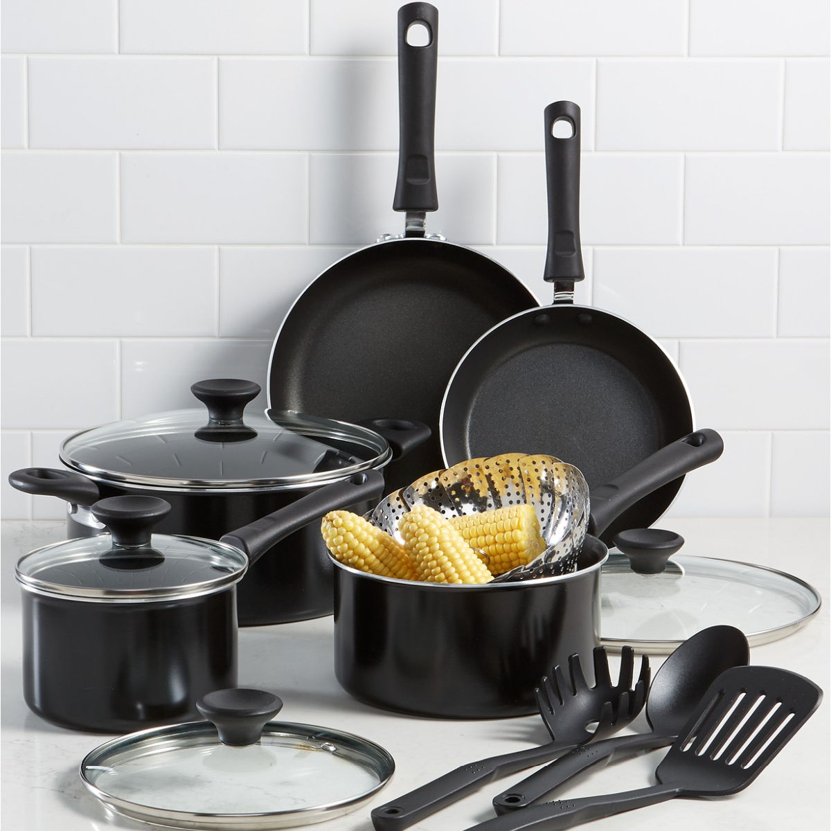 Tools of the Trade Nonstick 13-Piece Cookware Set Black