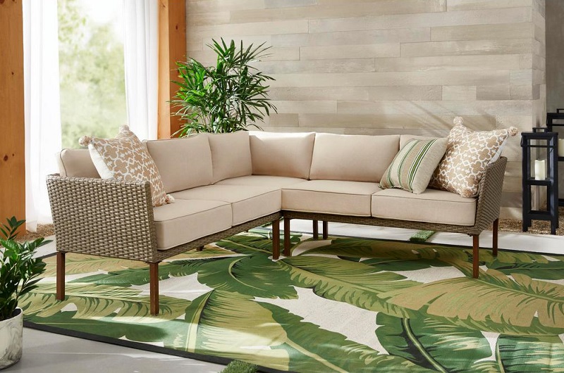 Hampton Bay Gladstone 3 Piece Steel Patio Sectional Seating Set