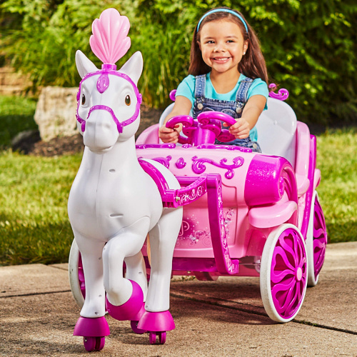 Disney Princess Royal Horse and Carriage Girls 6V Ride-On Toy by Huffy