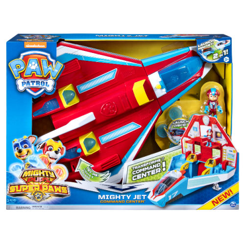 PAW Patrol Super PAWs 2-in-1 Transforming Mighty Pups Jet Command Center