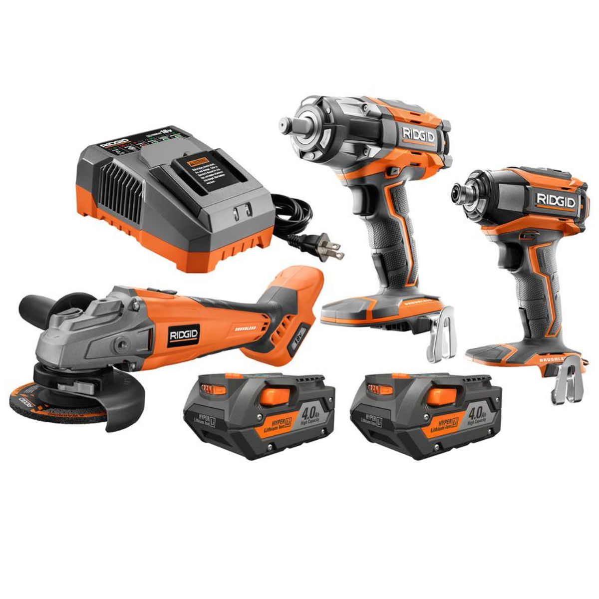 RIDGID R9215N 18-Volt Cordless Lithium-Ion Brushless 3-Tool Automotive Combo Kit