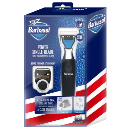 Barbasol Rechargeable Power Single Blade Wet Dry Electric Shaver