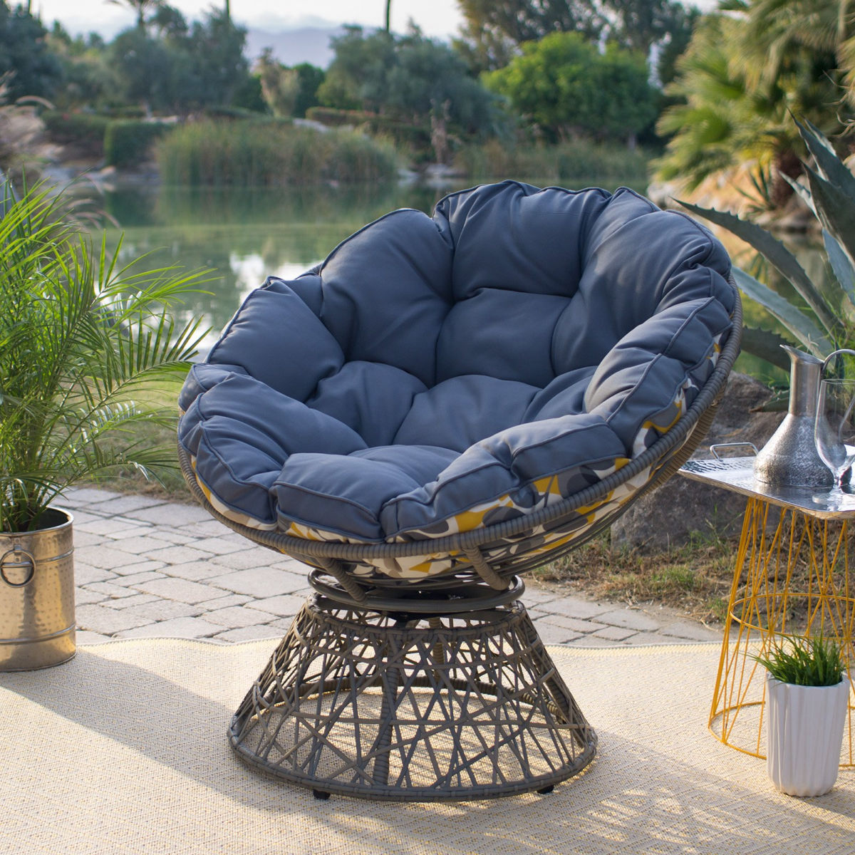 Belham Living Kambree All Weather Wicker Outdoor Papasan Chair