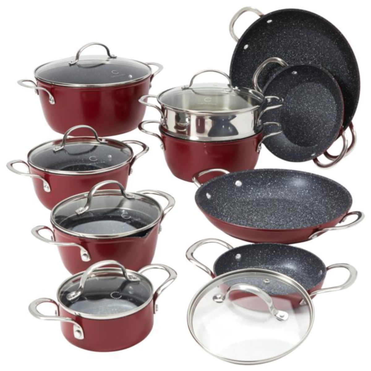 Curtis Stone Dura-Pan Nonstick 16-piece Nesting Cookware Set