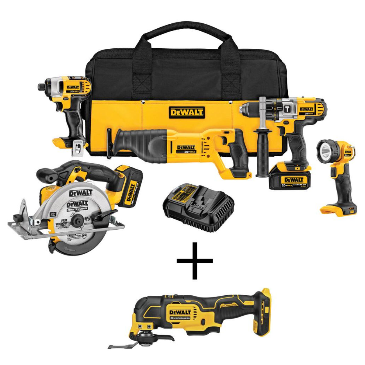 DEWALT DCK590L2WDCS354 20-Volt Cordless Combo Kit (5-Tool)