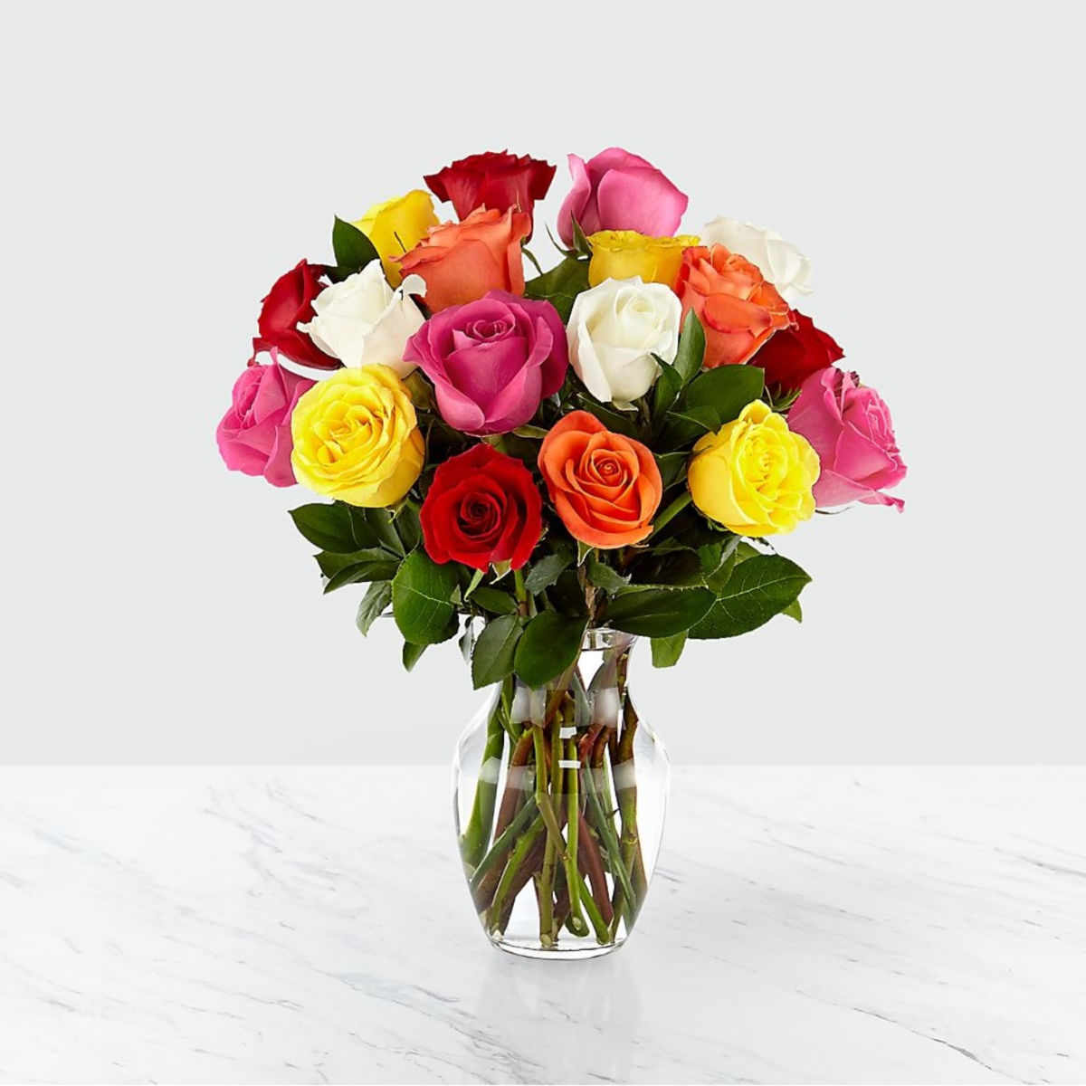 FTD 18 Mixed Roses with Vase