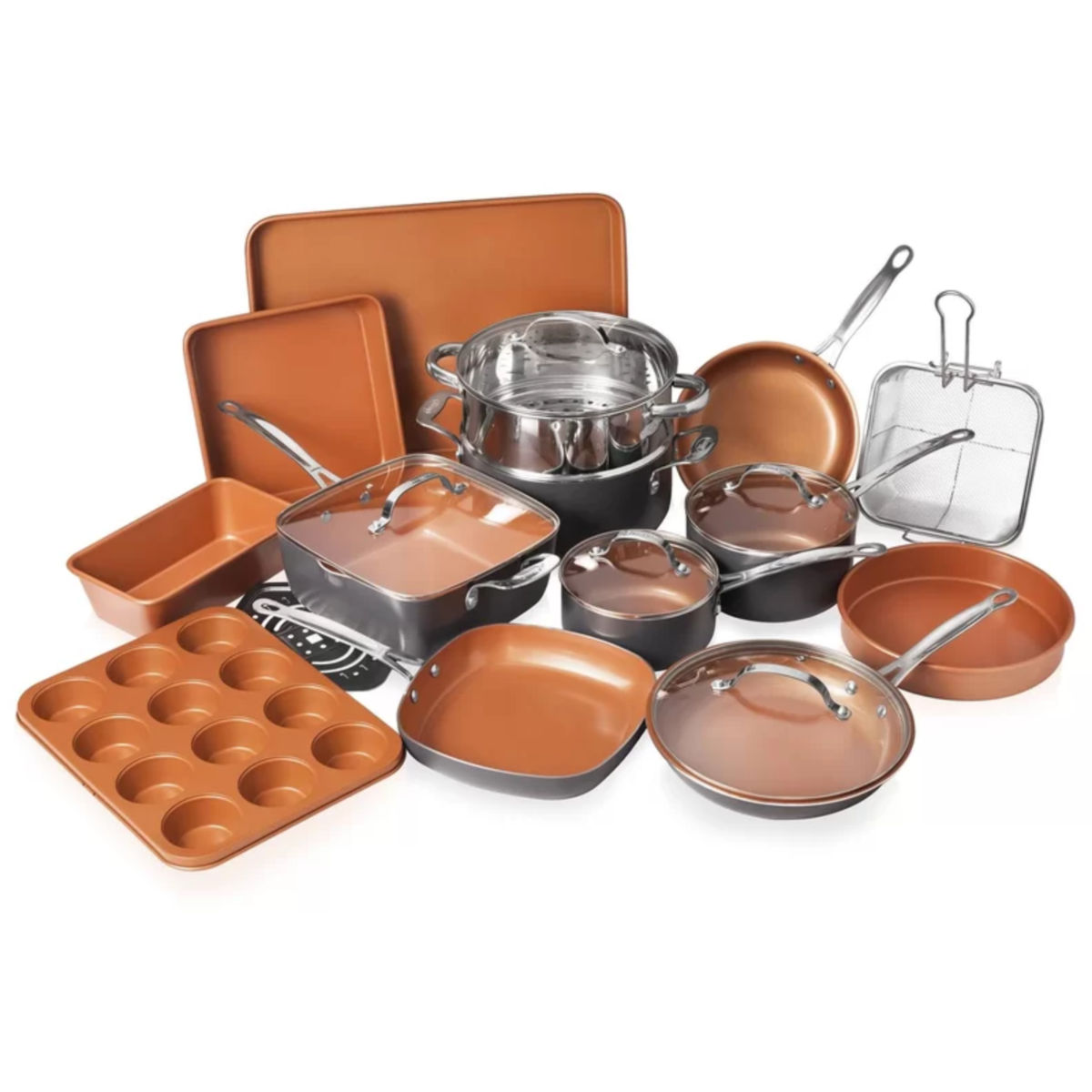 Gotham Steel Nonstick Ti-Cerama 20-Piece Cookware and Bakeware Set