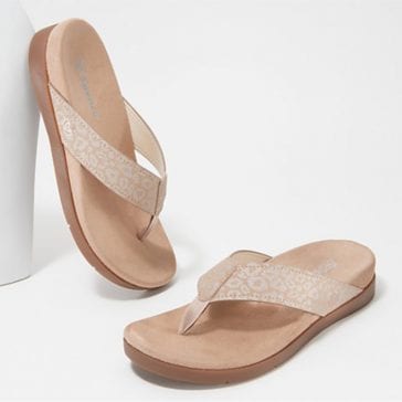 spenco orthotic thong sandals newport cheetah