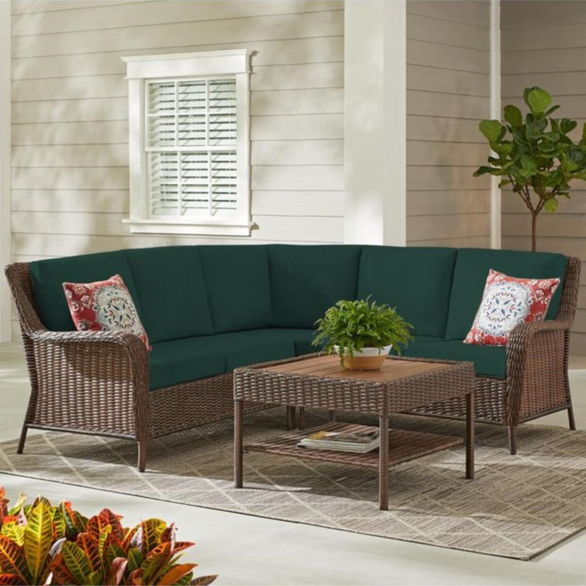 Hampton Bay Cambridge 4pc Patio Sectional Sofa