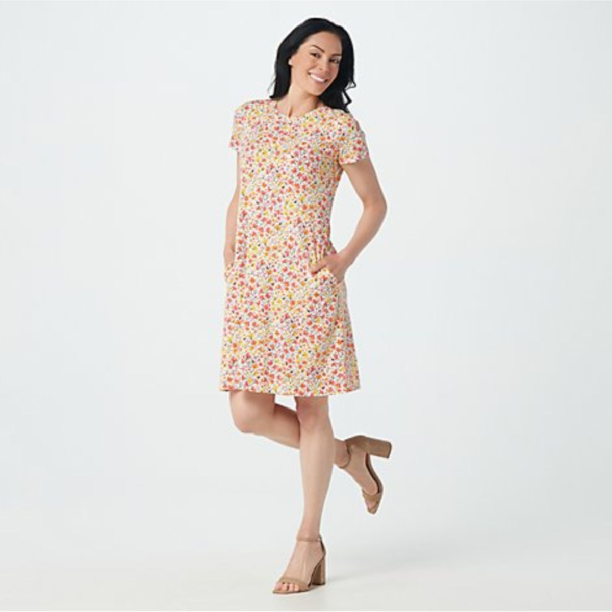 Isaac Mizrahi Live! Solid or Printed Knit Dress