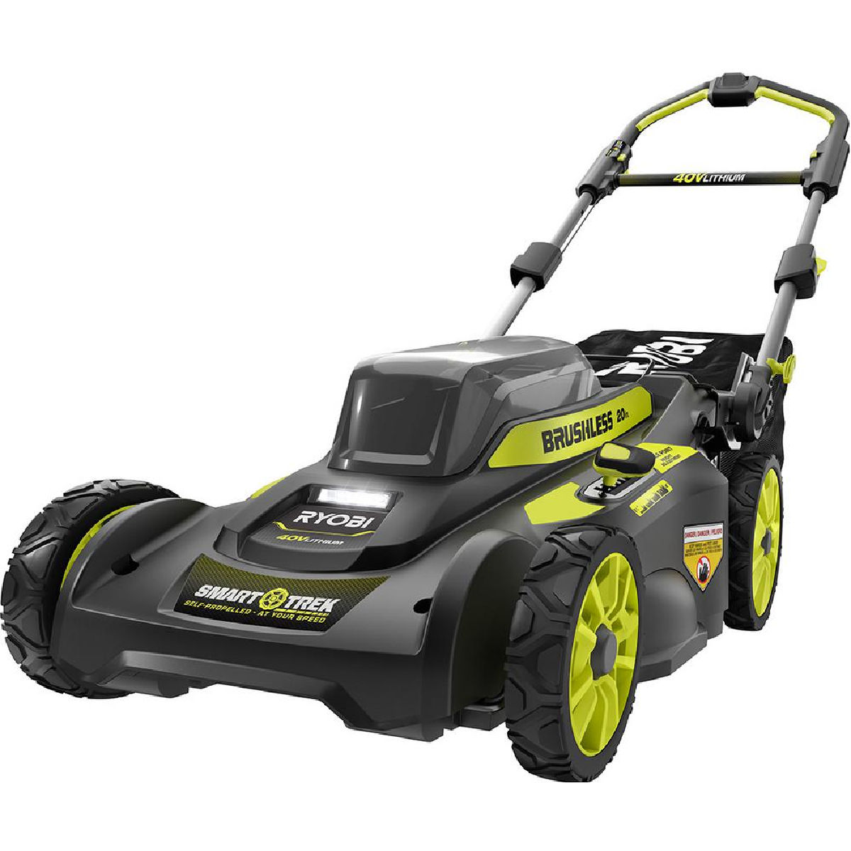 Ryobi RY40LM30 20 in. 40-Volt Brushless Lithium-Ion Cordless Smart TREK Self-Propelled Walk Behind Mower