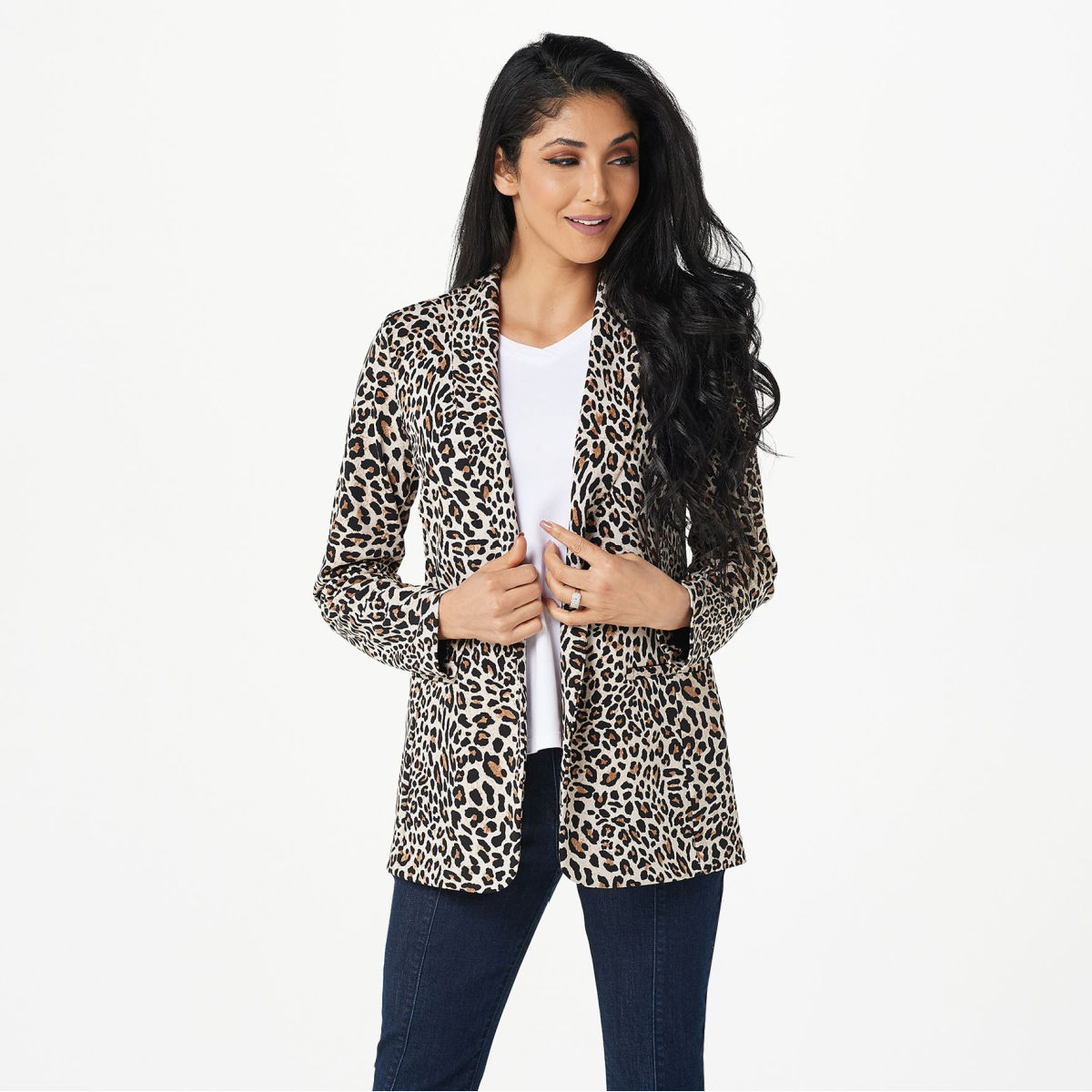 Susan Graver Regular Print or Solid LK Luxe Knit Blazer