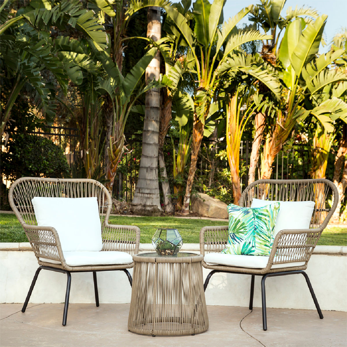 Best Choice Products 3pc Patio Wicker Conversation Bistro Set