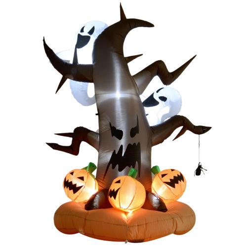 HomCom 8ft Outdoor Lighted Inflatable Dead Tree Halloween Decoration