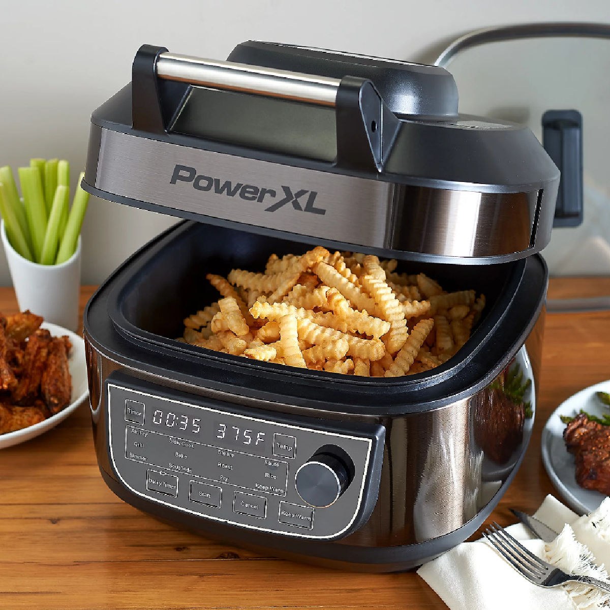 PowerXL 1550W 6-qt 12-in-1 Grill Air Fryer Combo