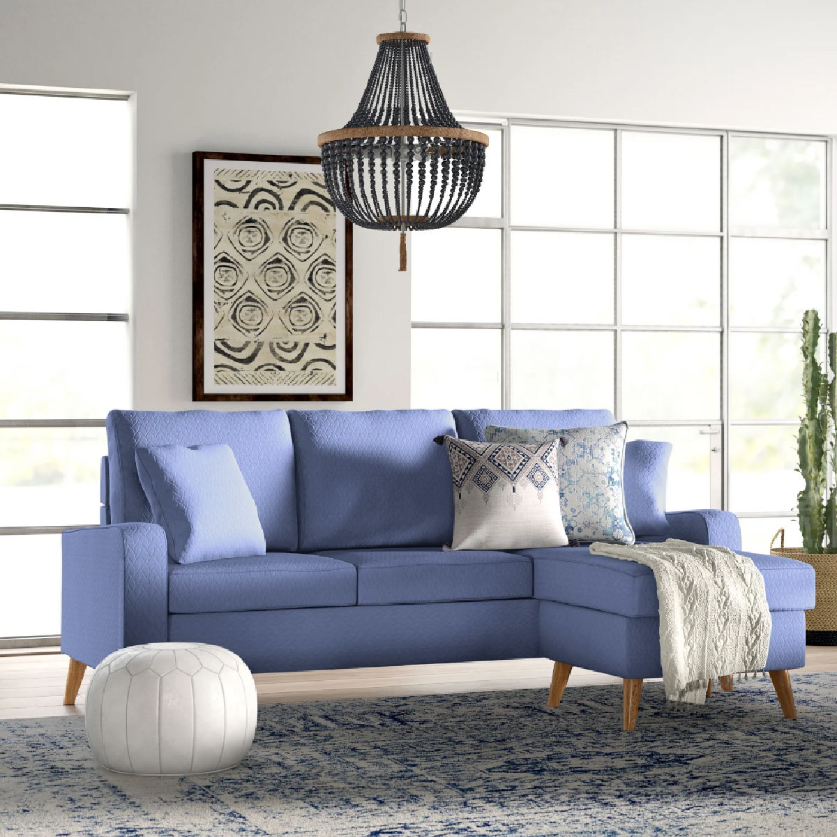 Mistana Shaina Linen Reversible Modular Sofa & Chaise