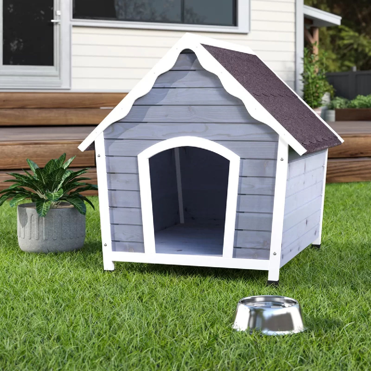 Archie & Oscar Hargraves Wood Dog House