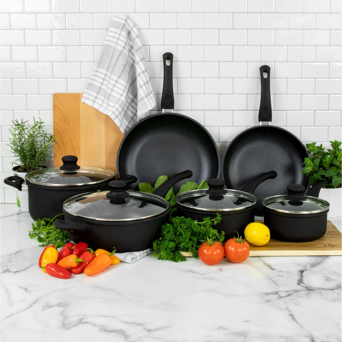 Hell's Kitchen Nonstick 10pc Cookware Set