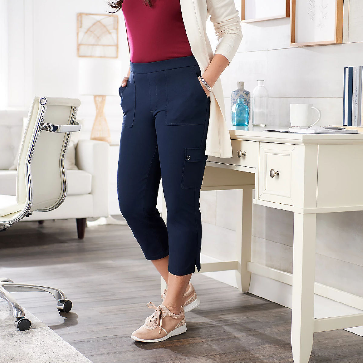 Susan Graver Weekend Premium Stretch Pull-on Crop Pants