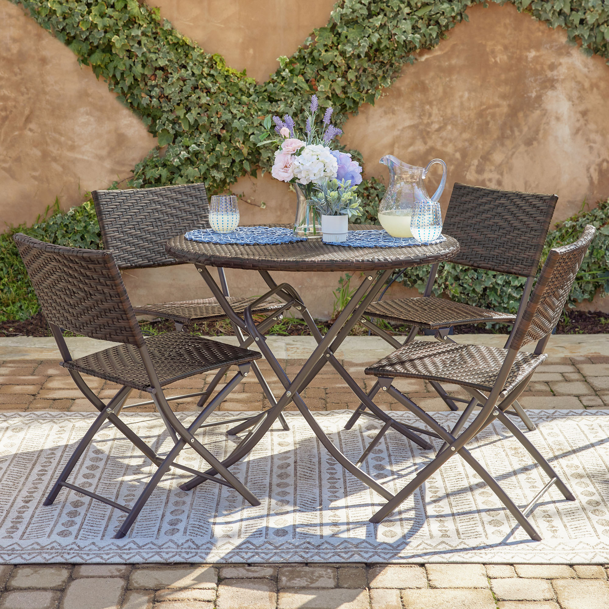 Belleze Bistro Wicker Outdoor Furniture Seating Set