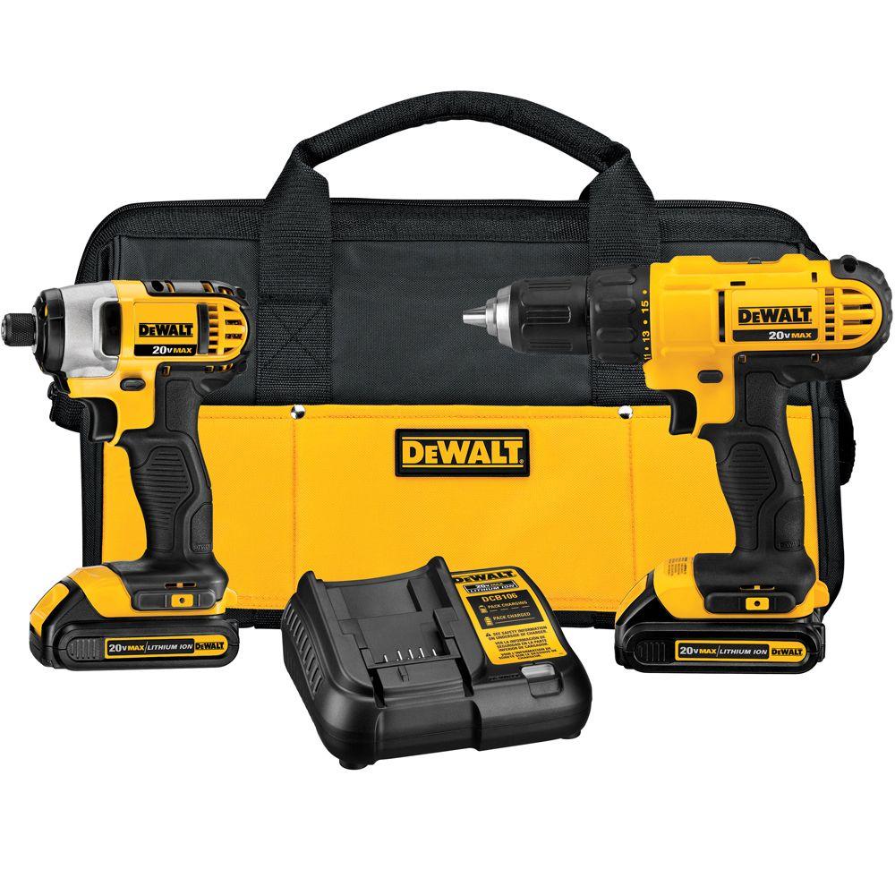 DEWALT DCK240C2 20-Volt MAX Cordless Drill/Impact Combo Kit