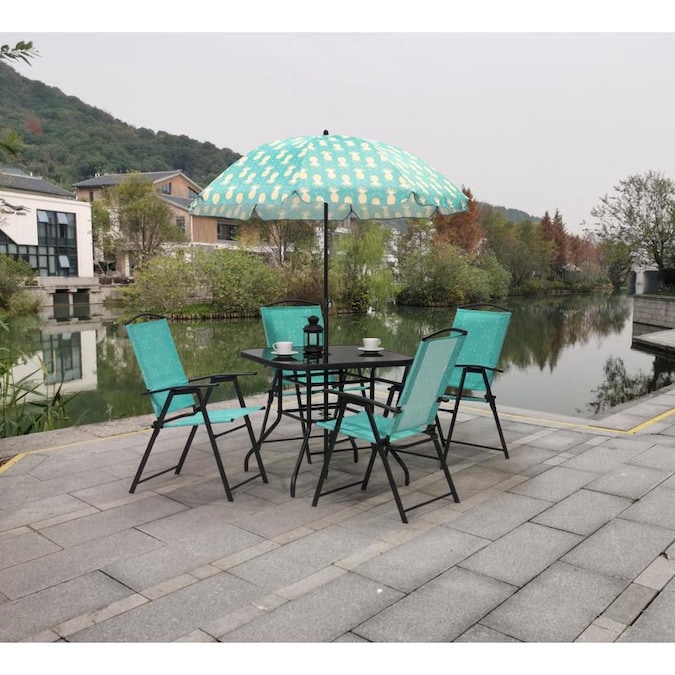 Donglin Furniture Wyndham printed 6 pc folding set 6-Piece Frame Patio Set
