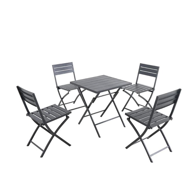 Garden Treasures 5-Piece Black Frame Bistro Patio Set