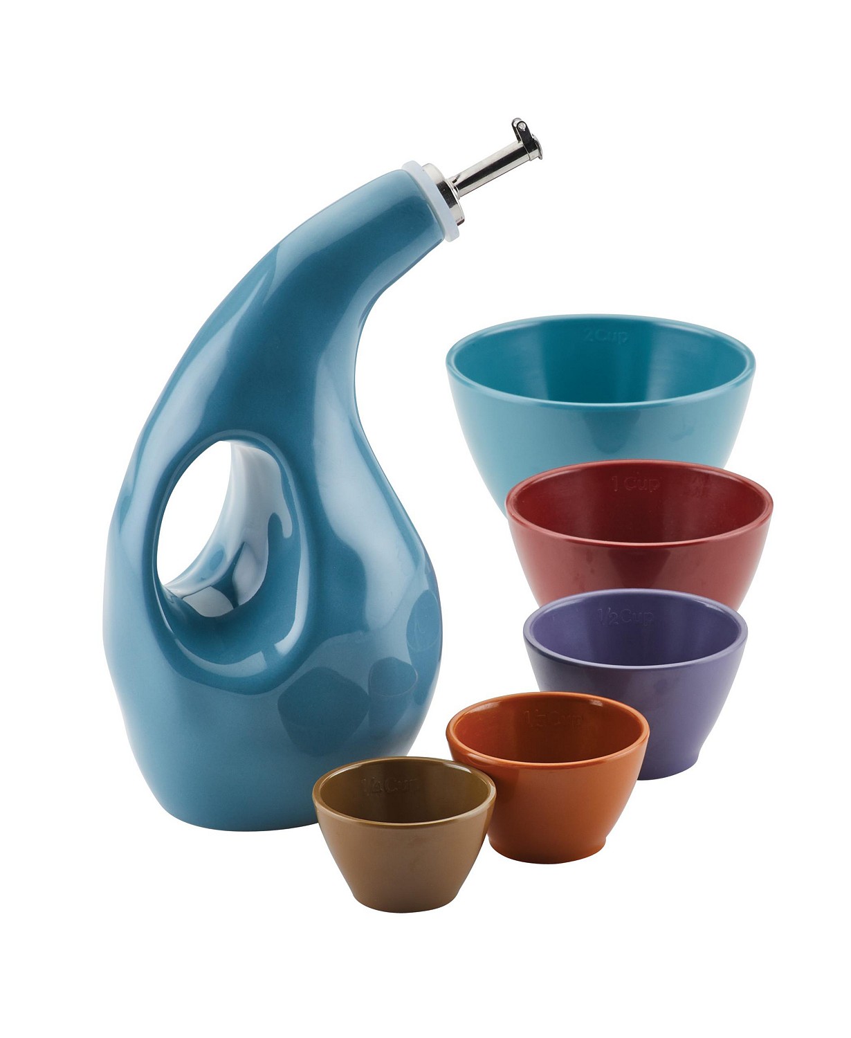 Rachael Ray Cucina EVOO Bottle and Nesting Measuring Cup Set