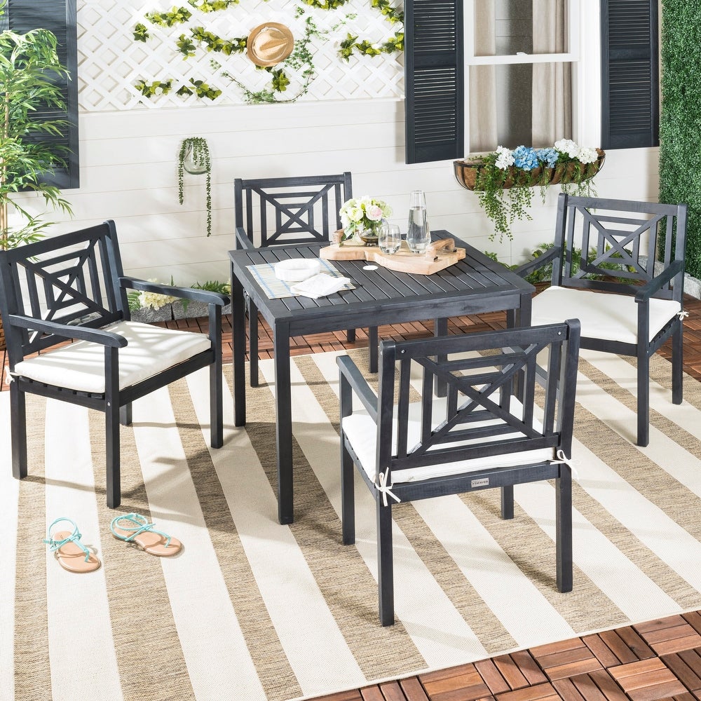 SAFAVIEH Outdoor Living Del Mar Dark Slate Grey 5-piece Dining Set