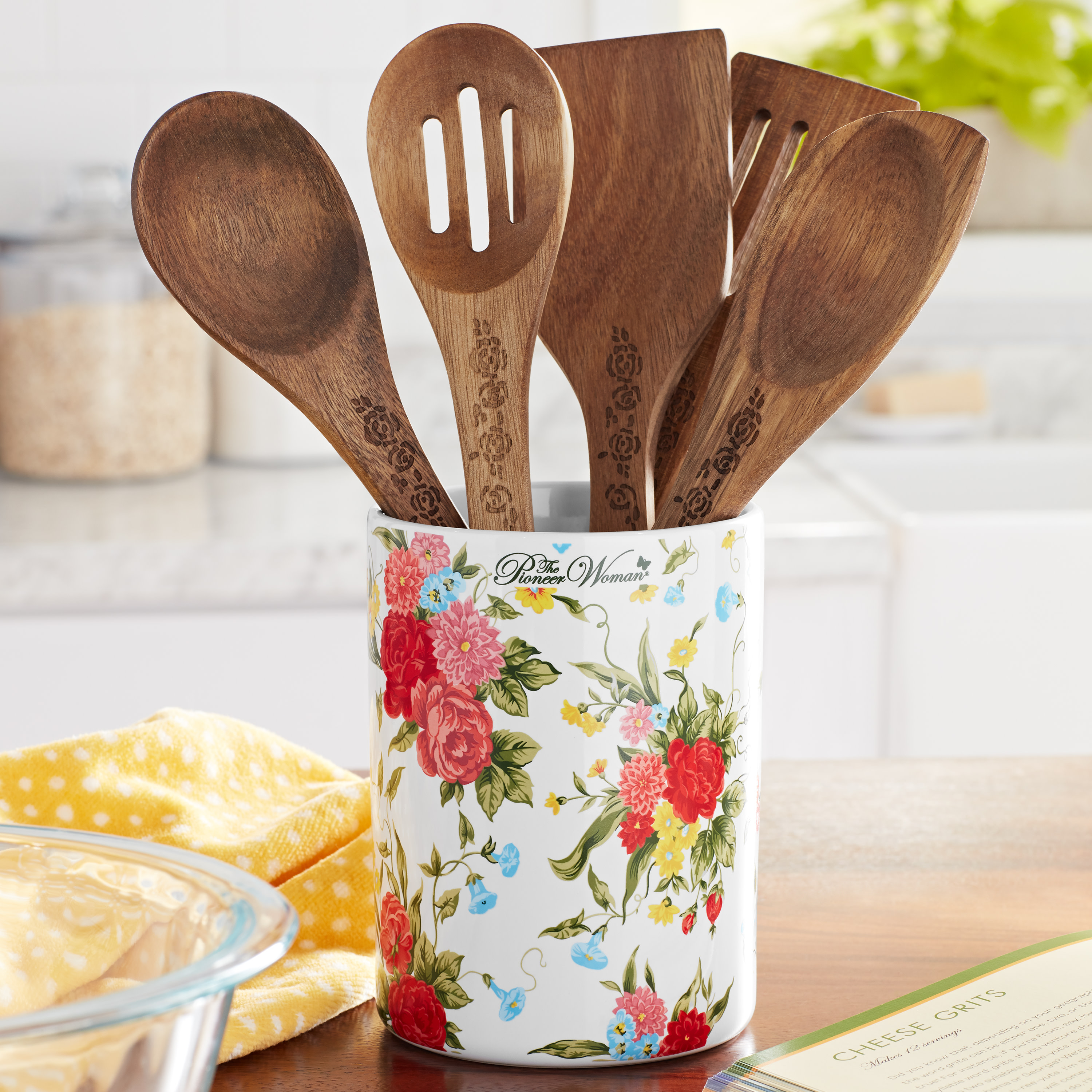 The Pioneer Woman Sweet Rose Utensil Crock