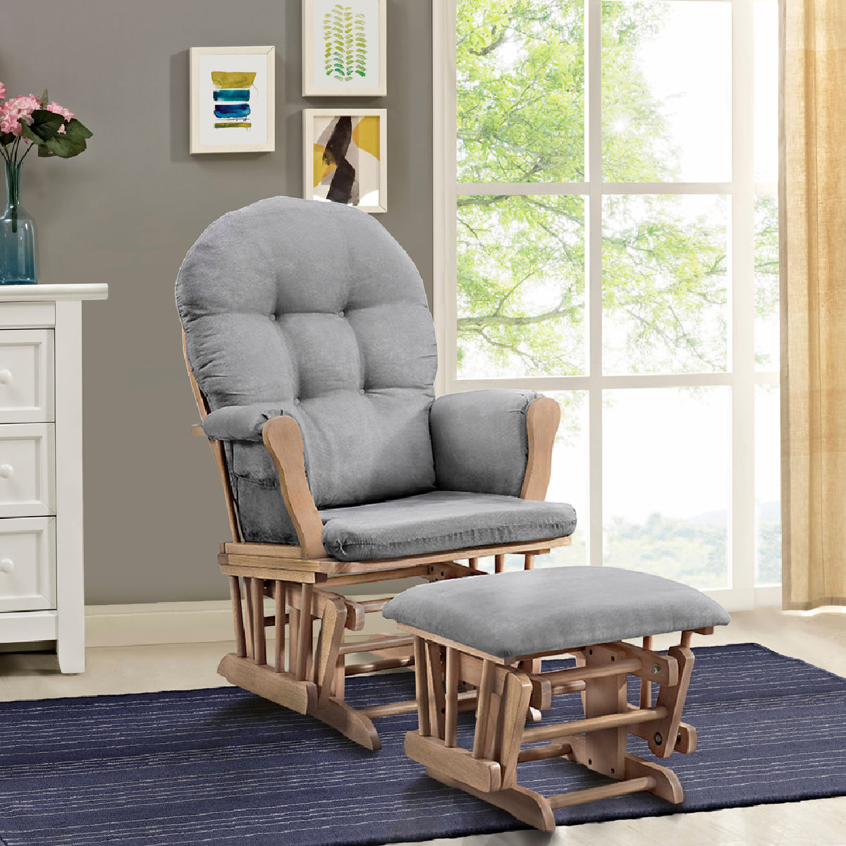 Angel Line Windsor Glider and Ottoman