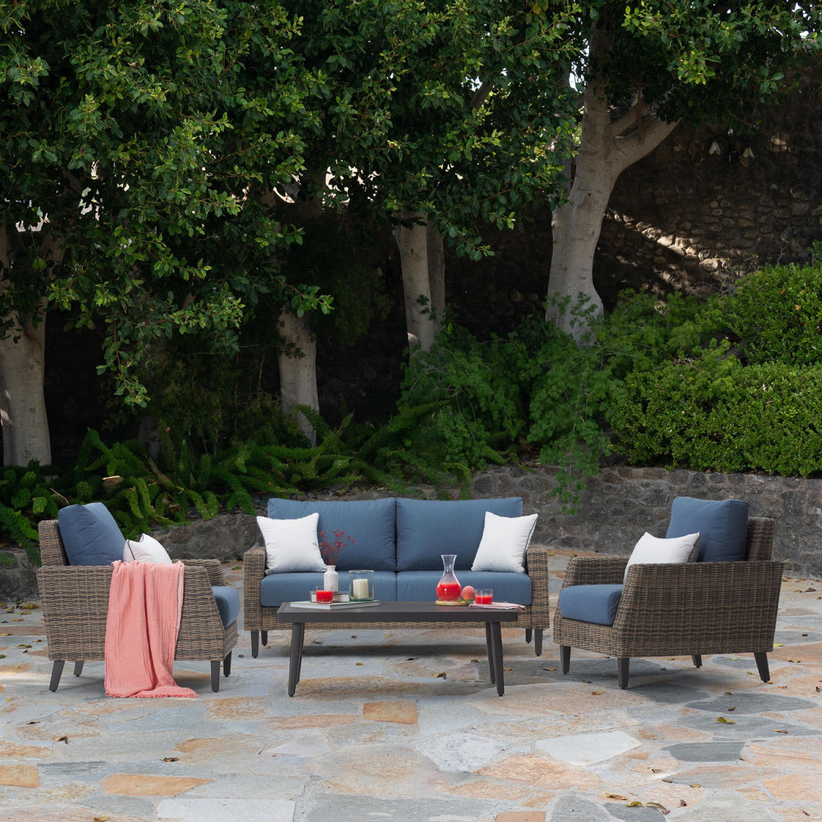 RST Brands Portofino Affinity 4-Piece Patio Loveseat Set
