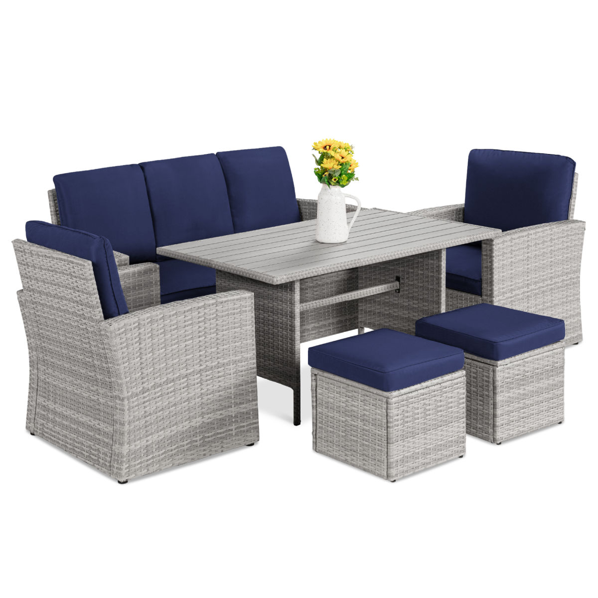 Best Choice Products 7-Seater Patio Conversation Dining Table