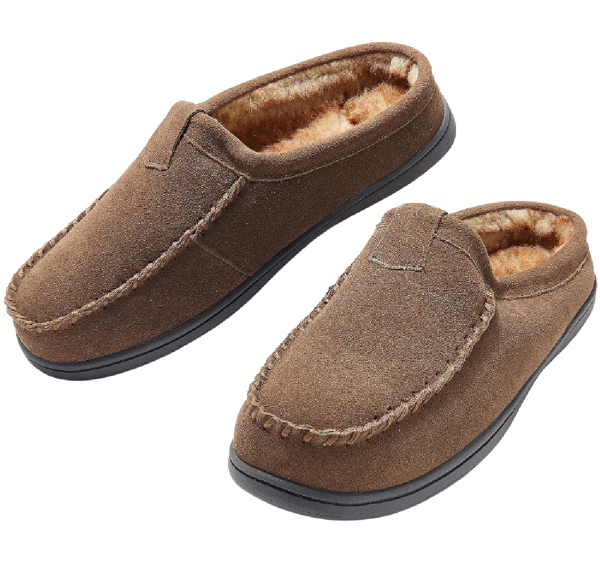 Clarks Suede Men's Faux-Fur Lined Clog Slippers