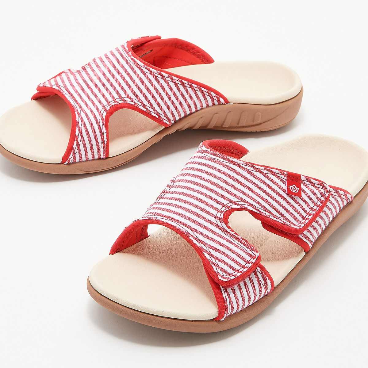 Spenco Kholo Stripe Orthotic Canvas Women's Slide Sandals